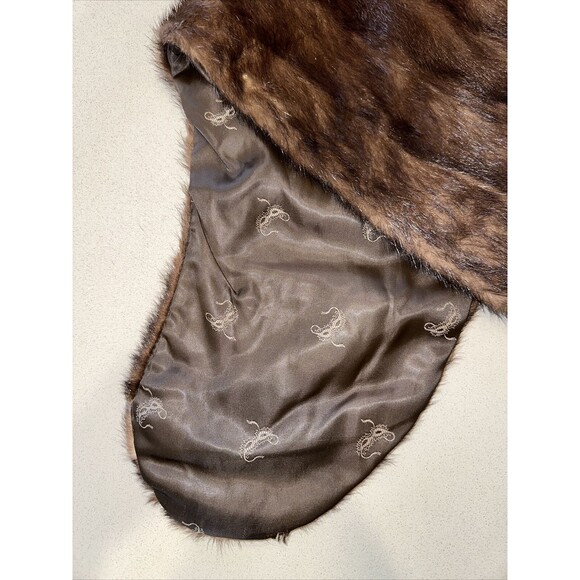 Vintage 20's Evans Chicago Fur Mink Stole Collar Wrap Shawl Camel Fully Lined - Picture 14 of 15